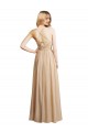 Champagne Trapèze Bretelles spaghetti Mousseline Longue Robes demoiselle d'honneur Outlet