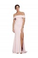Rose Fourreau Col Carré Balayage train Crêpe Stretch Longue Formelles Robes demoiselle d'honneur / Robes de soirée / Robes de bal Outlet